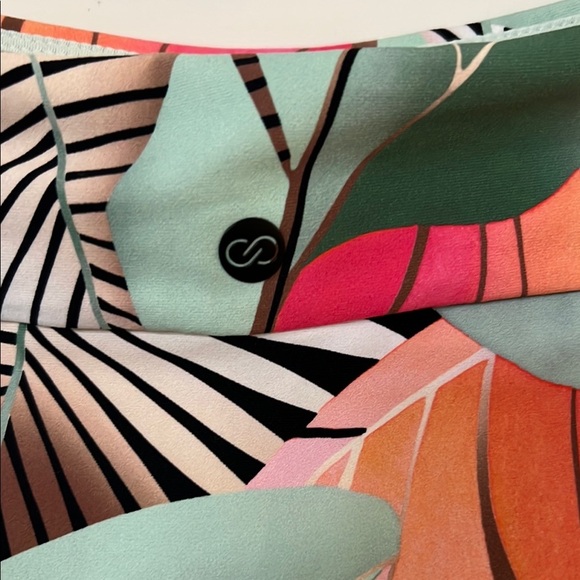 CALIA by Carrie Underwood Green and Pink Geometric Bikini - Picture 5 of 8